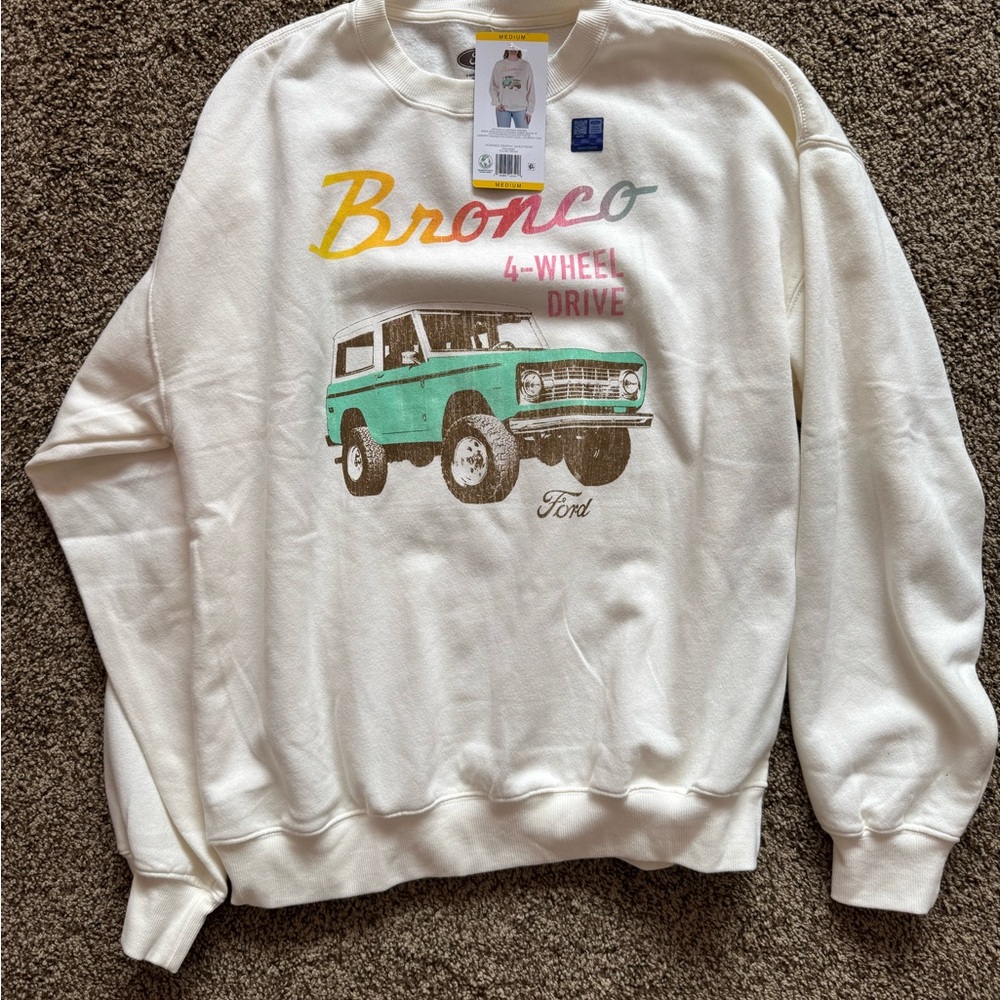 Ford Cream and Green Crewneck Sweater